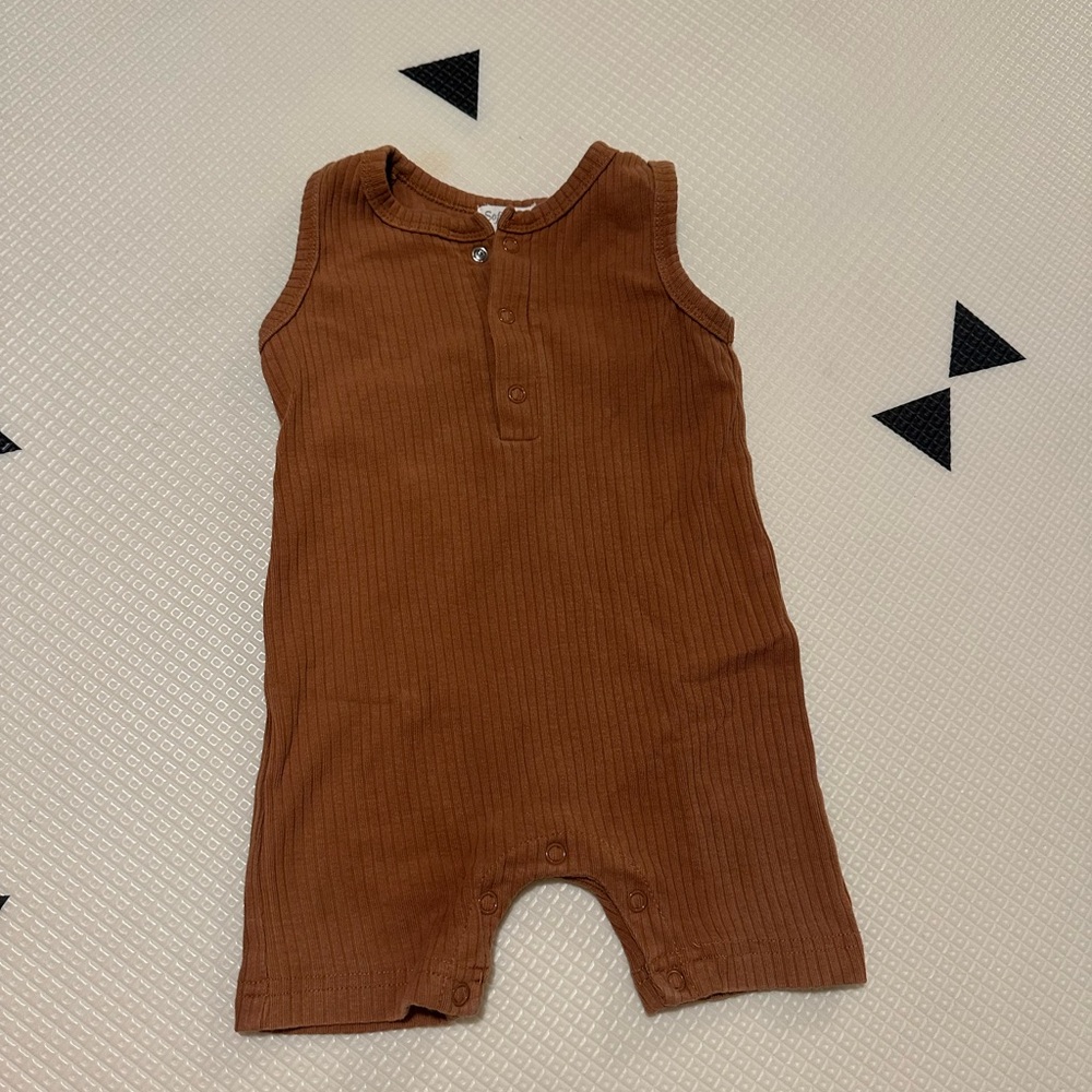 Sofia Mila Brown Sleeveless Baby Romper 6-12m